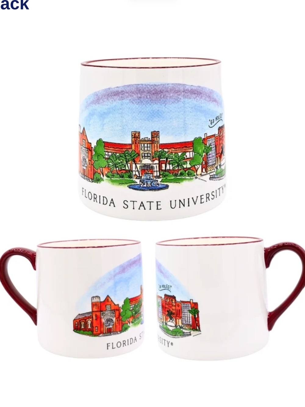NWT FSU Florida State University Skyline Ceramic Mug